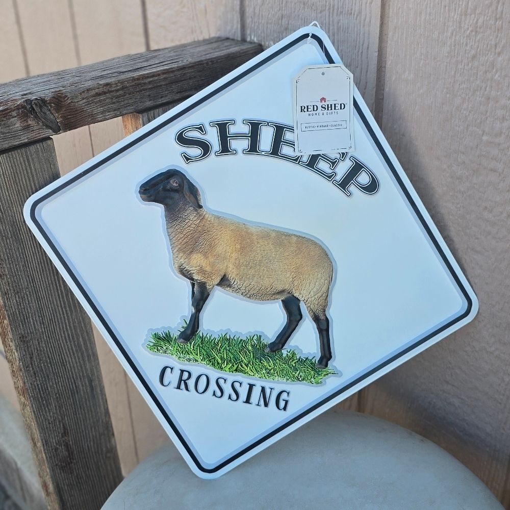 NEW! Sheep Crossing Metal Sign - Perfect Home Decor Statement Piece! 🐑 🏡✨